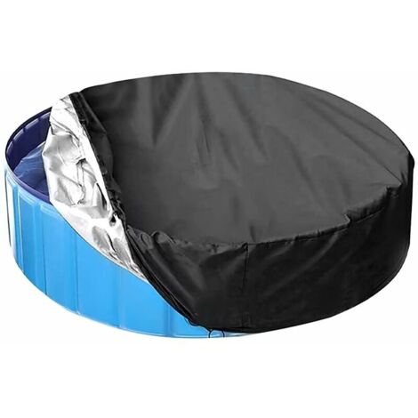 Ahlsen Round Swimming Pool Cover, Round Spa Cover, Waterproof Dustproof Tarpaulin, Protective Cover, Suitable for All Kinds of Round Swimming Pools - (Black, 122 x 30 cm)