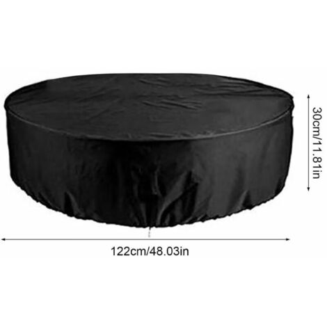 Ahlsen Round Swimming Pool Cover, Round Spa Cover, Waterproof Dustproof Tarpaulin, Protective Cover, Suitable for All Kinds of Round Swimming Pools - (Black, 122 x 30 cm)