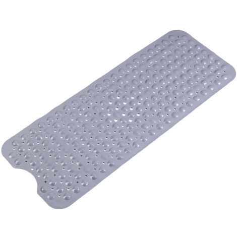 Ahlsen Bath Mat, Bathtub, Shower - Non-Slip with Suction Cup, Mildew Resistant, Machine Washable, Latex Free, Ideal for Elderly and Children (Gray, 100 x 40 cm)