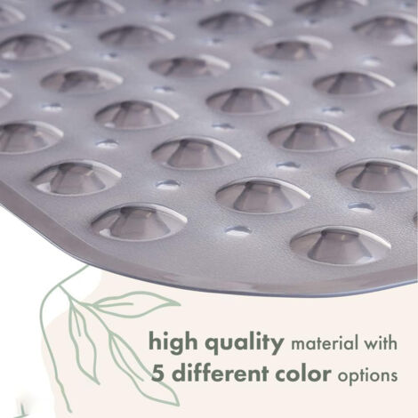 Ahlsen Bath Mat, Bathtub, Shower - Non-Slip with Suction Cup, Mildew Resistant, Machine Washable, Latex Free, Ideal for Elderly and Children (Gray, 100 x 40 cm)