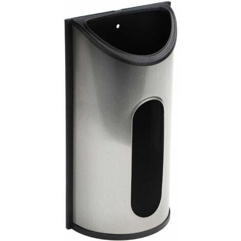 Ahlsen Stainless Steel Wall Mounted Plastic Bag Holder Storage Box Dispenser Organizer for Kitchen (Stainless Steel)