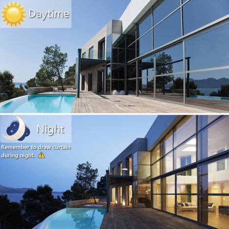 Ahlsen Window Film, Anti-Peeping Mirror Film, One Way Window Film, Anti-Heat Anti-UV Privacy Protection for Window, Office, Home, Shop, 30 x 200 cm
