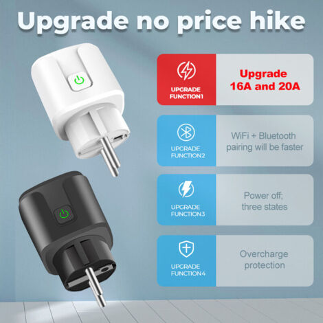 Ahlsen WIFI Connected Socket, 16A Smart Plug, Compatible with Android and iOS Alexa (Echo and Echo Dot), Siri, SmartThings, Google Home, Energy Monitoring, Timer Function (1 Pack)