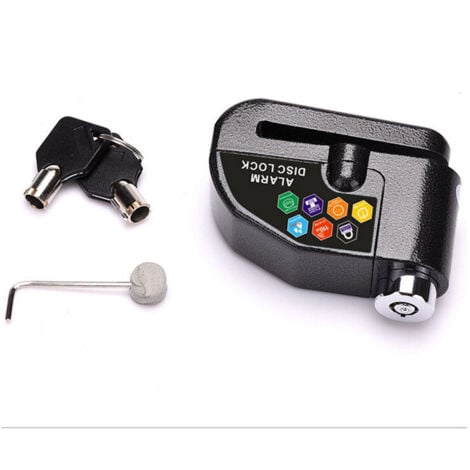 Ahlsen Motorcycle Disc Lock with 110 dB Alarm, Motorcycle Disc Anti-Theft Alarm for Motorcycle/Bicycle/Scooter, 2 Keys, 1.5m Alarm Cable, Red
