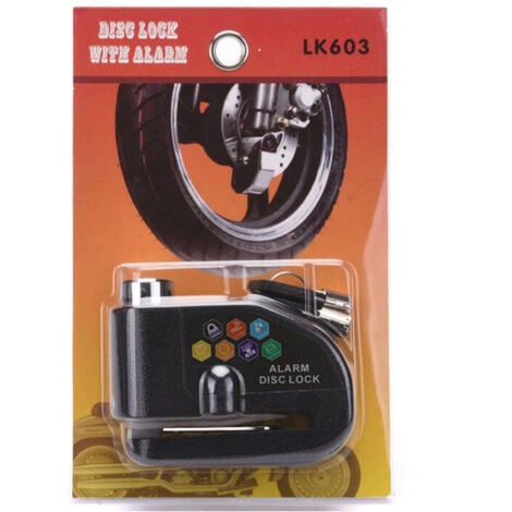 Ahlsen Motorcycle Disc Lock with 110 dB Alarm, Motorcycle Disc Anti-Theft Alarm for Motorcycle/Bicycle/Scooter, 2 Keys, 1.5m Alarm Cable, Red