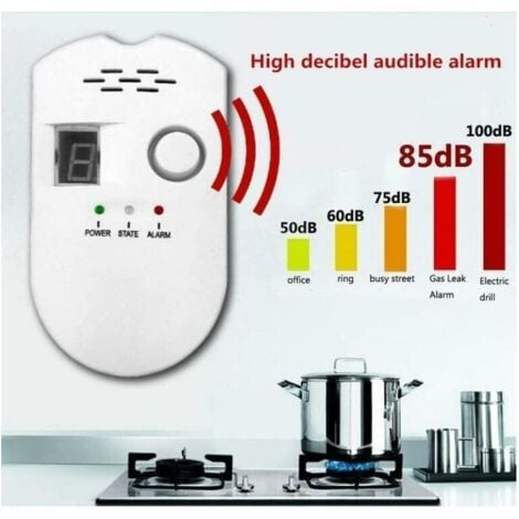 Ahlsen Digital Natural Gas Detector, Home Gas Alarm, Gas Leak Detector, High Sensitivity LPG, LNG, Natural Coal Leak Detection, Alarm Monitor for Home/Kitchen