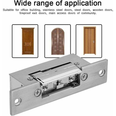 Ahlsen DC12V Electric Strike Door Lock, Narrow Door Electric Strike Lock for All Kinds of Doors