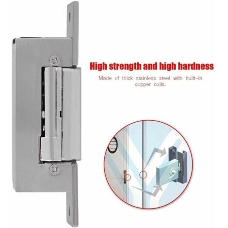 Ahlsen DC12V Electric Strike Door Lock, Narrow Door Electric Strike Lock for All Kinds of Doors