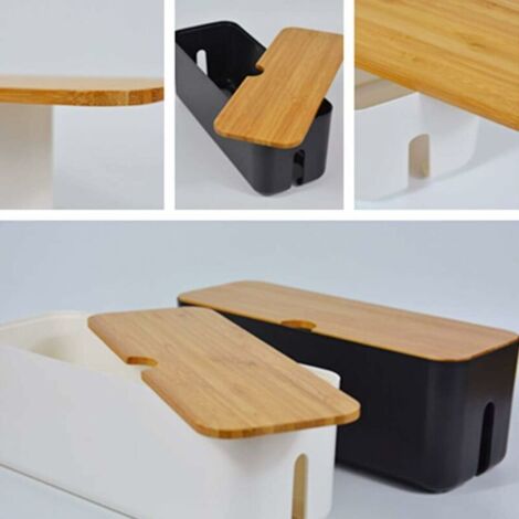 Ahlsen Plastic Cable Management Box, Plastic Socket, Cable Organizer, Power Strip, Storage Box, Hider Strip Surge Protector with Plastic Cover