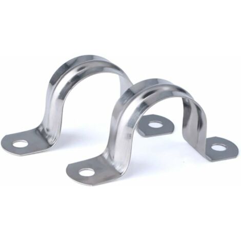 Ahlsen Pipe Clamps 20mm 304 Stainless Steel U Pipe Clamp Connecting Ring Pipe Clip Card Clamp U Shaped Saddle Card Pipe Fastener 20pcs