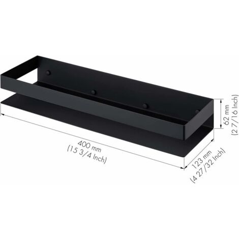 Ahlsen Shower Shelf Basket, Bathroom Shelf, Door Shower Holder, SUS304 Stainless Steel, Wall Mounted, Storage, 40cm, Matte Black
