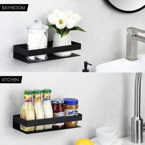 Ahlsen Shower Shelf Basket, Bathroom Shelf, Door Shower Holder, SUS304 Stainless Steel, Wall Mounted, Storage, 40cm, Matte Black