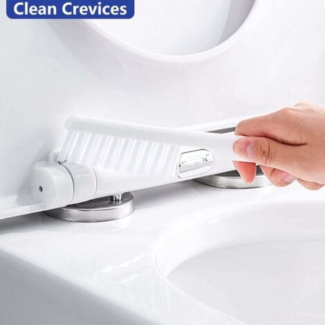 Ahlsen Toilet Brush, Flexible Bathroom Toilet Bowl Scrubber Set Silicone Wall and Floor Mounted Toilet Brush, White