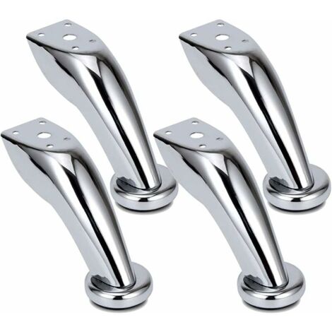 Ahlsen Thick Stainless Steel Sofa Legs, 4 Furniture Legs, Chrome Legs, Wardrobe Sofa Bed Legs, Used for Sofas, Chairs, Stools, Cabinets (9.5cm)