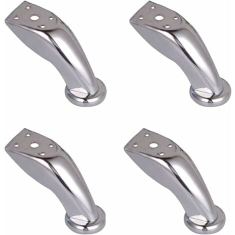 Ahlsen Thick Stainless Steel Sofa Legs, 4 Furniture Legs, Chrome Legs, Wardrobe Sofa Bed Legs, Used for Sofas, Chairs, Stools, Cabinets (9.5cm)