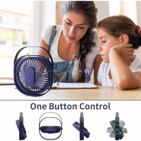 Ahlsen USB Fan, Desk Fan, Mini Fan, Quiet 3 Speed Fan, Portable Rechargeable USB Fan, Fan for Office, Travel, Home