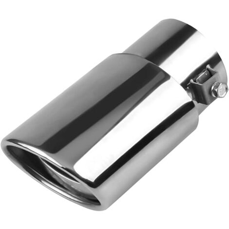 Ahlsen Car Exhaust Pipe Ends Universal 38 53mm Exhaust Outlet Pipe Tip Chrome Stainless Steel Pipe Car Muffler Tail Pipe Silver Straight