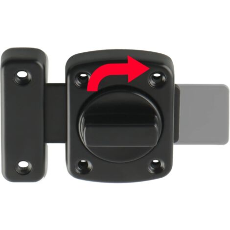 Ahlsen Door latch lock, rotating door latch, rotary latch, door latch lock with 6 bolts for door, window, cabinet and garden, matte black metal