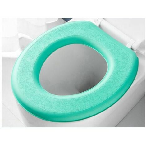 Ahlsen Pack of Waterproof EVA Foam Toilet Seat Cushion Washable Pasty Toilet Seat Pad Mat O Shape Green