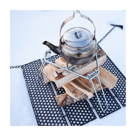 Ahlsen Folding Campfire Stand, Iron Camping Stove Stand, Outdoor Cooking Stand, Open Fire, Camping Tripod, Cooking Accessories