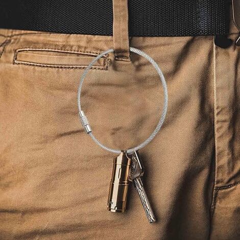Ahlsen 65pcs Key Chains, Key Rings, Expandable Steel Wire Keychain, Nylon Coated Stainless Steel Key Chain, Silver Keychain for Hiking, Climbing, Backpacking