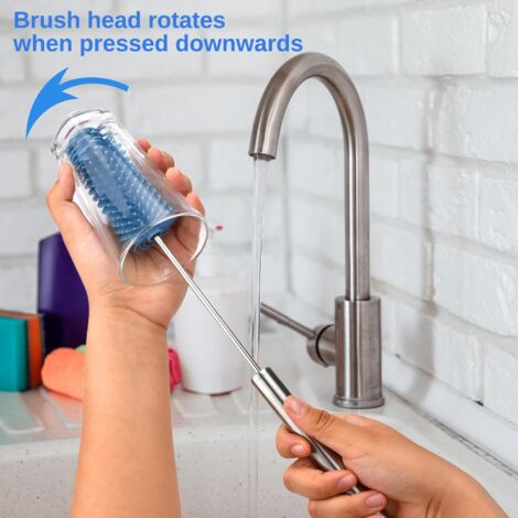 Ahlsen Silicone Bottle Brush, Baby Bottle Brush, Bottle Brush, Long Handle Bottle Brush, Cleaning Brush, Baby Bottle Brush, Cleaning Brush for Kitchen, Cups, Bottles, Kettle