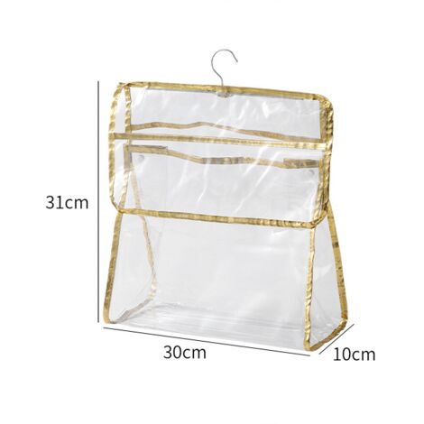 Ahlsen Pack Transparent Carrying Bag, Portable Shower Bags, Travel Shower Bag with Hook, Dormitory Shower Bag, for Travel, Camping, Bathroom (Gold, Silver)
