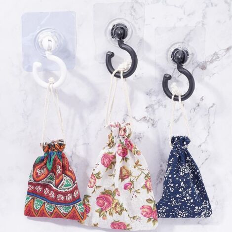 Ahlsen Pack of Self Adhesive Mosquito Net Ceiling Hooks and Wall Hooks, Rotating Ceiling Hooks, Rotatable 360°/180°, Mounted Hooks for Hanging Small Plants, Towel Coat, White Black