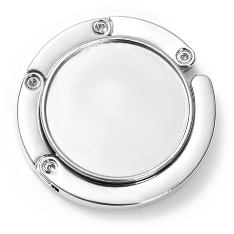 Ahlsen 2x Handbag Hooks - Foldable Metal Bag Hanger - Bag Holder for Table or Office Handbag Hanging - Silver