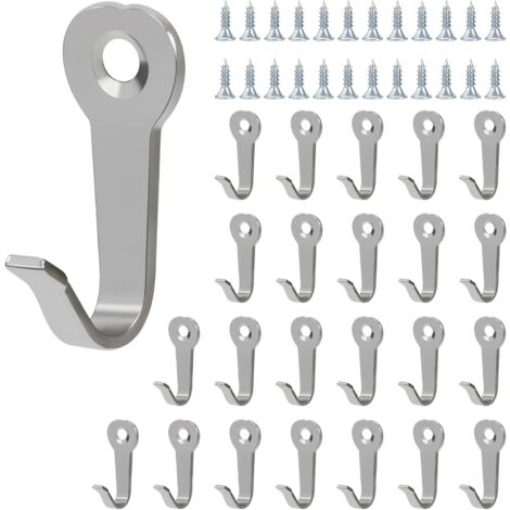 Ahlsen Metal Coat Hooks, 24 Pack Coat Hooks Wall Hooks Retro Simple Hooks Wall Coat Rack with Screws Rustproof for Kitchen Bathroom Office Closet Towel (Silver)