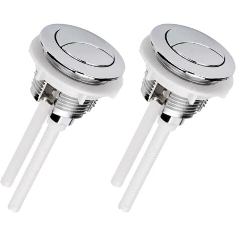 Ahlsen 38MM Toilet Flush Push Button,Universal Dual Flush Button Round Head High Pressure Pump (Silver 2)
