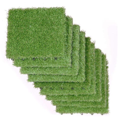 Ahlsen 30 x 30 cm artificial grass tiles, thick synthetic grass tiles, self-draining mat, for indoor and outdoor use, terrace, balcony, garden