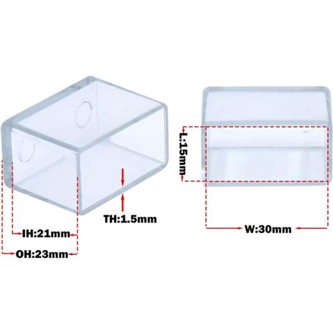 Ahlsen Rectangle Scratch Resistant PVC Chair Caps 15x30mm (1.5x3.0cm) Clear 12pcs