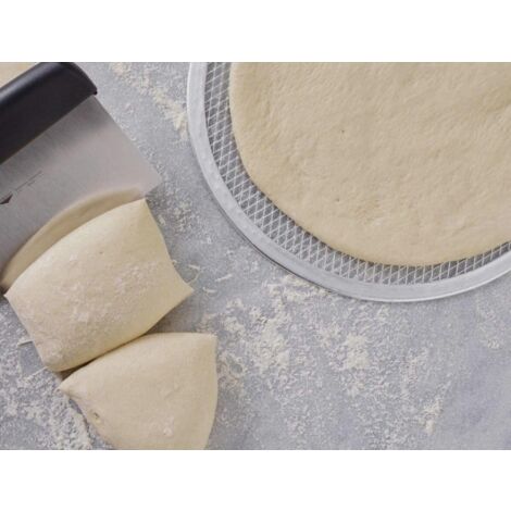 Pizza pan, Pizza oven pan, Pizza oven, Round pan, Cooking grid, Pizza, Aluminum, Silver, 30 cm
