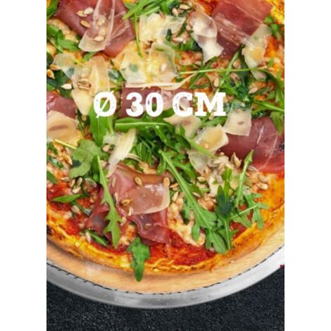 Pizza pan, Pizza oven pan, Pizza oven, Round pan, Cooking grid, Pizza, Aluminum, Silver, 30 cm