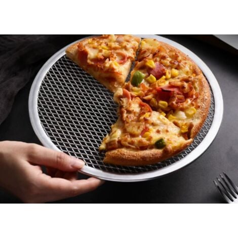 Pizza pan, Pizza oven pan, Pizza oven, Round pan, Cooking grid, Pizza, Aluminum, Silver, 30 cm