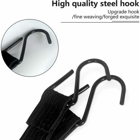 Bungee-Seile Mit Haken, 6-teilig – 152 Cm, Schwarz, Robust Für Transport & Camping