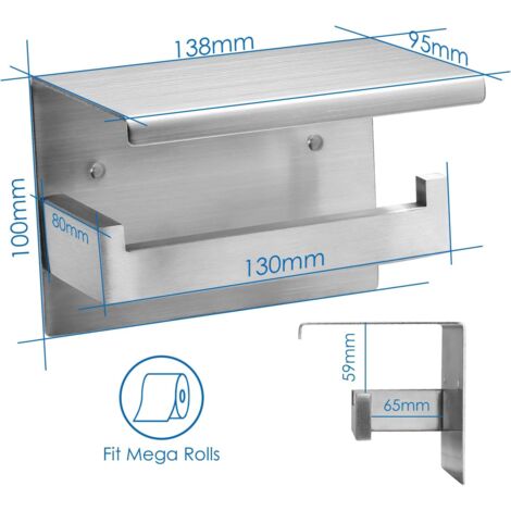 FDH Toilettenpapierhalter Satiniertes Nickel – Wandmontage, Robust, Mit Versteckter Befestigung