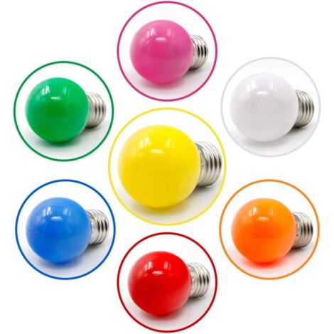 Ahlsen Bunte LED-Leuchtmittel, E27, 3 W = 30 W, dekoratives und Designlicht, 240 Lumen, AC220 V-240 V, Dekorationslampe, gemischte Farben, Rot, Gelb, Blau, Grün – 40 Stück [Energieklasse A+]