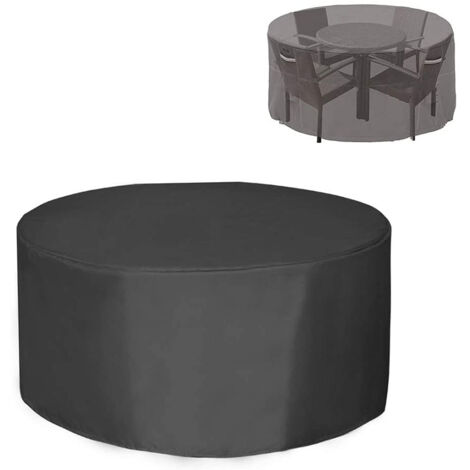 Outdoor Terrassentisch Abdeckung - Wasserdicht 210D Oxford Rund Mit Kordelzug