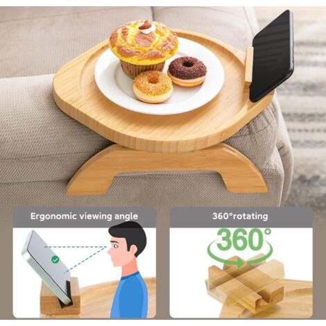 Nicoone Sofatablett Mit Handyhalter - Rutschfester Armlehnen Tisch