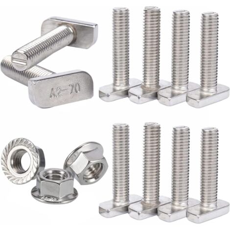 T-Nut Schrauben Hammerkopf 304 Edelstahl - M6 M8 M10 M12 Für Schienensysteme