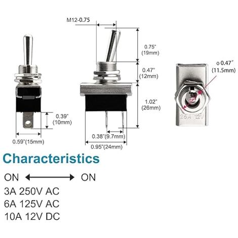 Interruttore A Levetta Metallico 12V 25A 2 Posizioni - Impermeabile Con Copertura In Gomma (2 Pezzi) - Foto 8