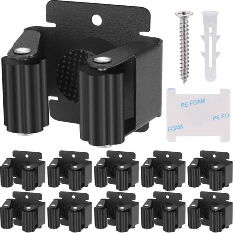 Tikplus Mopp-Besenhalter 3er Set - Selbstklebend Edelstahl Ohne Bohren