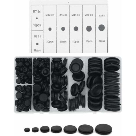 Gummitülle Dichtungsringe Set,Tapsin 200 Stück Gummitülle Sortiment Set 8 Größen Gummistopfen