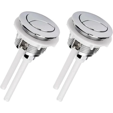 Doppelspülknopf 50 Mm – Ersatz Für WC-Spülkästen, Universal, Chrombeschichtet, Wasserdicht, Inkl. Montageset, Für 2-Mengen-Spülung