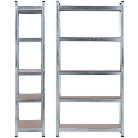 7H SEVEN HOUSE - Estantería Modular Almacenaje (Pack 2), Acero Galvanizado y MDF Antihumedad, Hogar, Trastero, Garaje, 5 Baldas Ajustables, Carga Máxima 875Kg, 90x40x180cm (largo x ancho x alto)