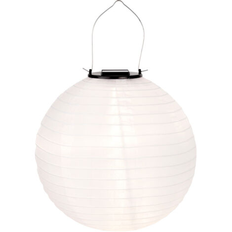 7H SEVENON - Farolillo Solar Exterior Redondo, Para Terraza, Balcón o Jardín, Decoración de Exteriores, Autonomía 6/8H, Luz Fría LED, 6000K, Protección IP44, Blanco