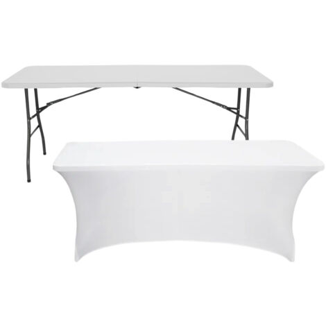 Mesa Plegable 240cm Blanca + Funda Catering 7house