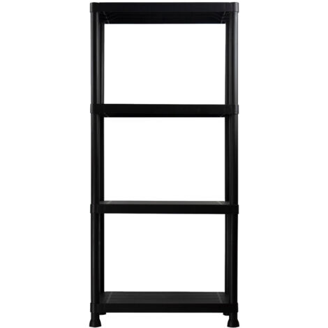 7H SEVEN HOUSE - Estantería Almacenaje, Polipropileno PP, Multiusos, Hogar, Trastero, Domitorio y Cocina, 4 Baldas, Carga Máxima 100Kg, 61x31x131cm (largo x ancho x alto), Color Negro